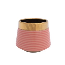  Керамична Кашпа Elegantz Gold Mix, Керамика, Ф 9 х 7.5 см, Gold&Pink