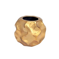  Керамична Кашпа Elegantz Gold Waves, Керамика, Ф 15 х 8 см, Gold