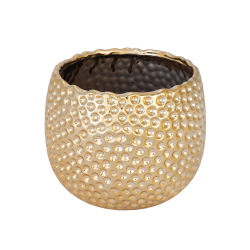  Керамична Кашпа Elegantz Gold Bubble S, Керамика, Ф 12 х 12 см, Gold