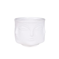  Керамична Кашпа Elegantz Face, Керамика, Ф 10 х 11 см, White