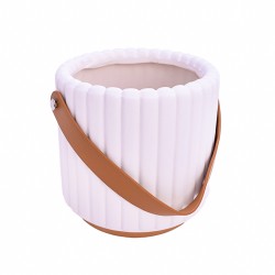 Керамична Кашпа Elegantz Discreet, Керамика, Ф 14 x 12 см, White