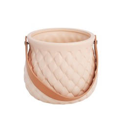 Керамична Кашпа Elegantz Bag Jar, Керамика, Ф 12 x 11.5 см, Cream