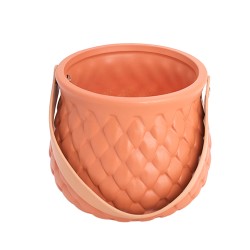 Керамична Кашпа Elegantz Bag Jar, Керамика, Ф 12 x 11.5 см, Orange