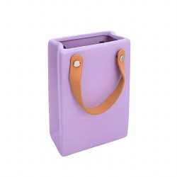 Керамична Кашпа Elegantz Bag Messenger, Керамика, Ф 18 x 6 х 12 см, Lavender