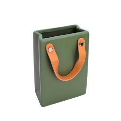 Керамична Кашпа Elegantz Bag Messenger, Керамика, Ф 18 x 6 х 12 см, Forest