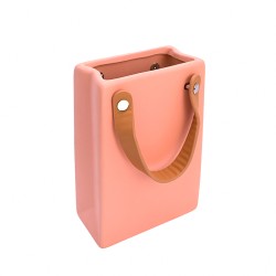 Керамична Кашпа Elegantz Bag Messenger, Керамика, Ф 18 x 6 х 12 см, Peach