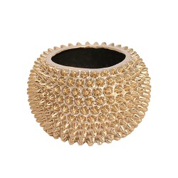 Керамична Кашпа Elegantz Prickle S , Керамика, Ф 10 x 8.5 см, Gold