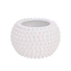 Керамична Кашпа Elegantz Prickle S , Керамика, Ф 10 x 8.5 см, White