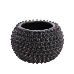 Керамична Кашпа Elegantz Prickle S , Керамика, Ф 10 x 8.5 см, Black