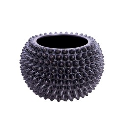 Керамична Кашпа Elegantz Prickle M , Керамика, Ф 13 x 10 см, Black