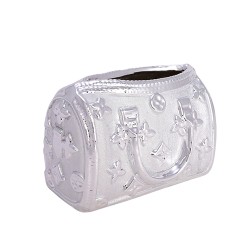 Керамична Кашпа Elegantz Luxury Bag, Керамика, Ф 15 x 6 х 18 см, Silver