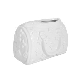  Керамична Кашпа Elegantz Luxury Bag, Керамика, Ф 15 x 6 х 18 см, White