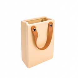 Керамична Кашпа Elegantz Bag Messenger, Керамика, Ф 18 x 6 х 12 см,Cream