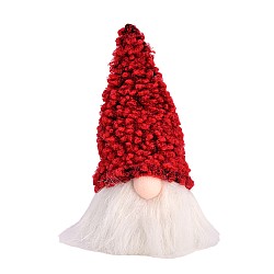 Коледна декорация Elegantz Гном с плетена шапка , 20 х 9 см, Полирезин/Текстил, Червен/Бял