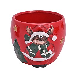 Коледна кашпа Elegantz Christmas ,10  х 10 см, Керамика, Многоцветен
