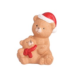 Коледна  фигура Elegantz Christmas Teddy Bears , 11.3 см х 9.6 см х 14.4 см, Полирезин, Многоцветен