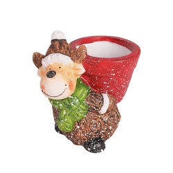 Коледна кашпа Elegantz Christmas Mix Pots, 12 см х8.5 см х 12 см, Керамика, Многоцветен