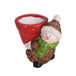 Коледна кашпа Elegantz Christmas Mix Pots, 12 см х8.5 см х 12 см, Керамика, Многоцветен