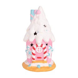 Коледна светеща фигура Elegantz Muffin House with LED, 11.4 см х 11.6см х 20см, Теракота, Многоцветен