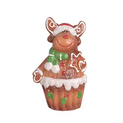 Коледна фигура Elegantz Christmas Biscuit Mix,10.5 см х 7 см х 16 см, Полирезин, Многоцветен
