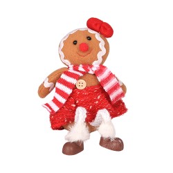 Коледна декорация Elegantz Cute Gingerbread Girl, 20 см, Текстил, Многоцветен