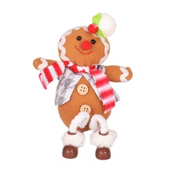 Коледна декорация Elegantz Cute Gingerbread Boy, 20 см, Текстил, Многоцветен