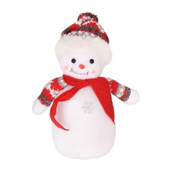 Коледна декорация Elegantz Snowman Mini Plush, 22 см, Текстил, Многоцветен