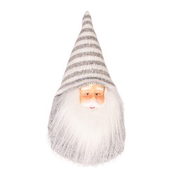 Коледна декорация Elegantz Santa Gnome, 15 см,Текстил, Сив