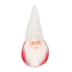 Коледна декорация Elegantz Santa , 32 см,Текстил, Сребро