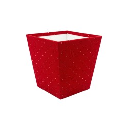 Единична велурена кутия а камъни  Elegantz Deluxe Shine, 17х17 х 18 см, Червен