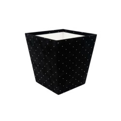 Единична велурена кутия а камъни  Elegantz Deluxe Shine, 17х17 х 18 см, Черен