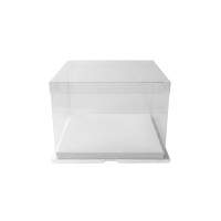 Прозрачна кутия за декорация Elegantz Transperant M, 24х 24х17,Бял