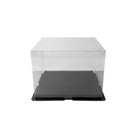 Прозрачна кутия за декорация Elegantz Transperant M, 24х 24х17,Черен