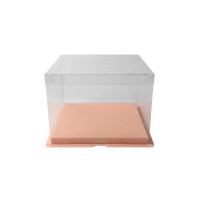 Прозрачна кутия за декорация Elegantz Transperant M, 24х 24х17, Розов