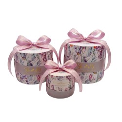 Комплект от 3 подаръчни луксозни  кутии  Elegantz Smily, Многоцветен Лавандула