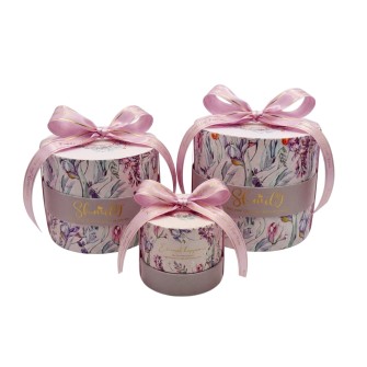 Комплект от 3 подаръчни луксозни  кутии  Elegantz Smily, Многоцветен Лавандула