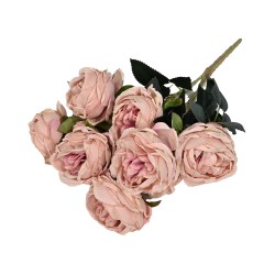 Изкуствен букет рози Елеганц AVALANCHE PINK , 45 см, Цвят Crepe