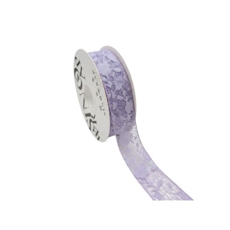 Луксозна панделка органза и дантела Elegantz Lace, 25 мм х 9Y, Lavender