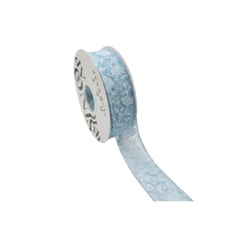 Луксозна панделка органза и дантела Elegantz Lace, 25 мм х 9Y, Blue