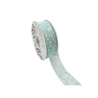 Луксозна панделка органза и дантела Elegantz Lace, 25 мм х 9Y, Green