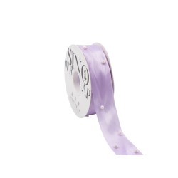Луксозна панделка сатен с перли Elegantz Pearl, 30 мм х 5Y, Lavender