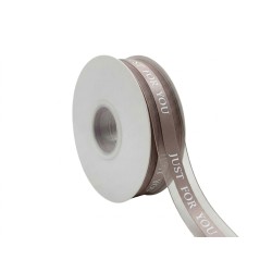 Луксозна панделка органза и сатен Elegantz Jus for You, 2.5 см х 46м, Bronze
