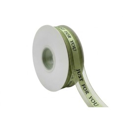 Луксозна панделка органза и сатен Elegantz Jus for You, 2.5 см х 46м, Olive