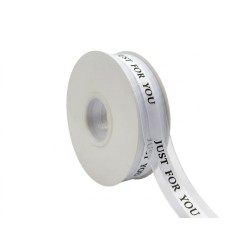Луксозна панделка органза и сатен Elegantz Jus for You, 2.5 см х 46м, White