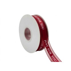 Луксозна панделка органза и сатен Elegantz Jus for You, 2.5 см х 46м, Bordeaux
