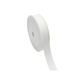 Панделка PVC с блясък Elegantz Glitter 35 метра, White