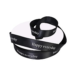 Панделка сатен Happy Everyday Elegantz, 2.5 см / 100 ярда , Цвят Черен