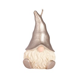 Коледна свещ Elegantz Santa with golden hat М, 5.5 х 5.5 x 9.8 см, Парафин, Многоцветен