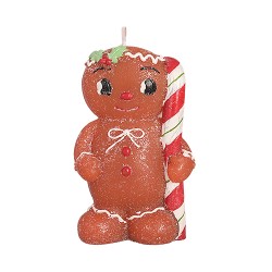 Коледна свещ Elegantz Gingerbread Man L, 8 х 4.5 x 13.1 см, Парафин, Многоцветен