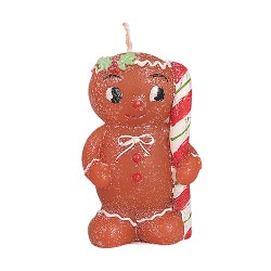 Коледна свещ Elegantz Gingerbread Man S, 6.3 х 3.3 x 10 см, Парафин, Многоцветен
